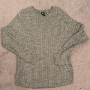 H&M Men's Textured Gray Crewneck Sweater